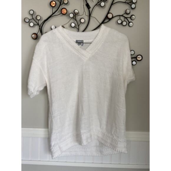 Keneth too! Made in U.S.A. Pullover white Short lantern sleeve L - Picture 2 of 6